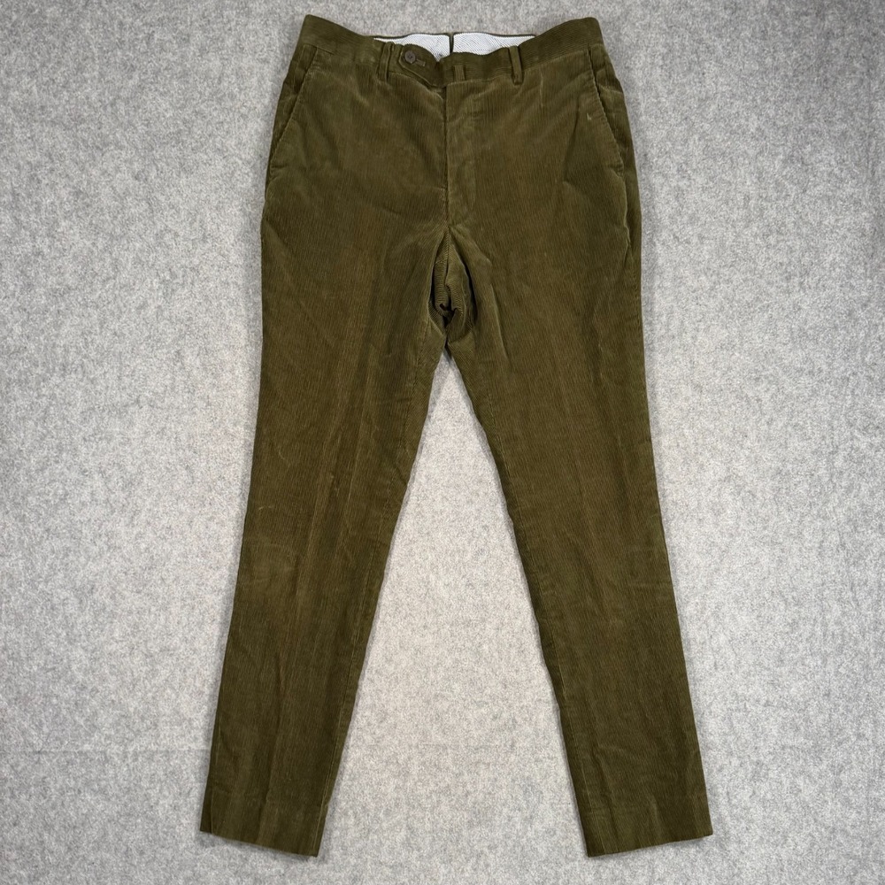 Ring Jacket Army Green Corduroy Dress Pants Trousers Men's Size 46 US 30x31